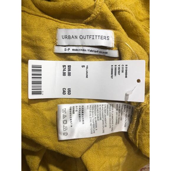 NWT urban outfitters yellow print wrap short sleeved dress size small - Picture 11 of 14